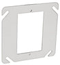 Southwire 52C62A-UPC Flat Device Ring, 4 in W, Square, 1-Gang, Steel, Silver, Galvanized