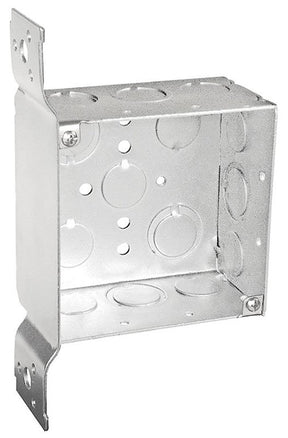 Southwire 52171-FS-UPC Bracketed Junction Box, 2-Gang, 14-Knockout, 1/2, 3/4 in Knockout, Steel, Silver, Galvanized