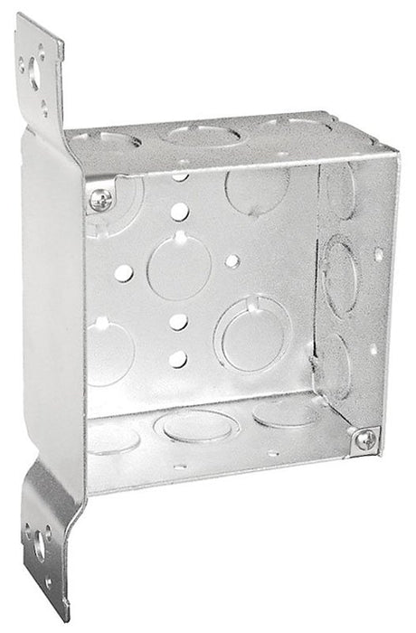 Southwire 52171-FS-UPC Bracketed Junction Box, 2-Gang, 14-Knockout, 1/2, 3/4 in Knockout, Steel, Silver, Galvanized