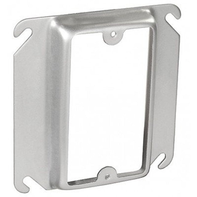 Southwire 52C14-5/8-UPC Electrical Box Cover, 4 in W, Square, 1-Gang, Steel, Silver, Galvanized