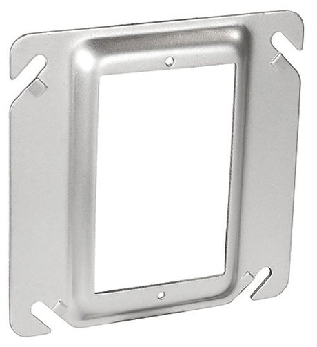 Southwire 52C62-UPC Device Ring, 4 in W, Square, 1-Gang, Steel, Silver, Galvanized