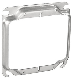 Southwire 52C17-UPC Device Ring, 4 in W, Square, 2-Gang, Steel, Silver, Galvanized