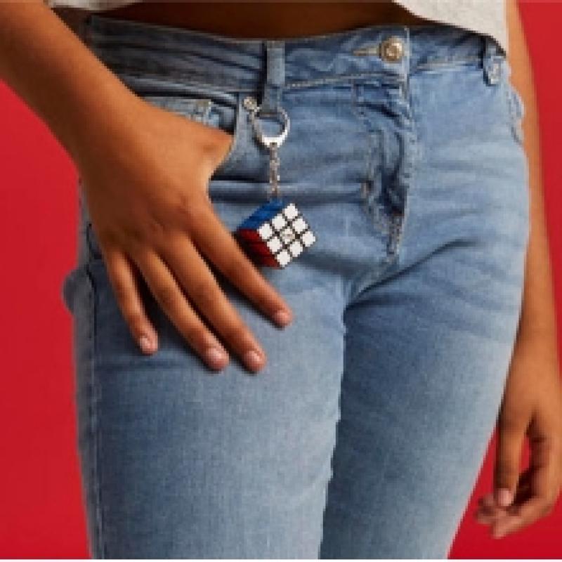 Spin Master Rubik's Cube Puzzle Keychain Multicolored 1 pc