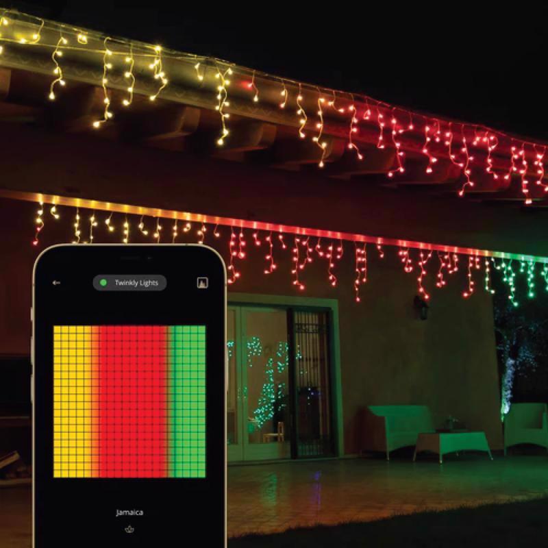 Twinkly LED Mini Multicolored/Warm White 190 ct Icicle Christmas Lights