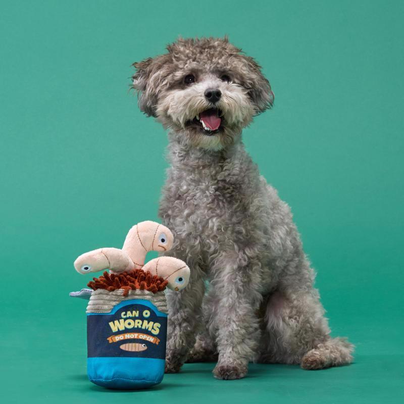 Bark Multicolored Plush Live Bait Bites Dog Toy 1 pk, Pack of 3