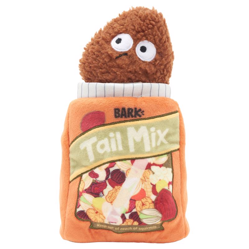 Bark Multicolored Plush Tail Mix Dog Toy 1 pk, Pack of 3