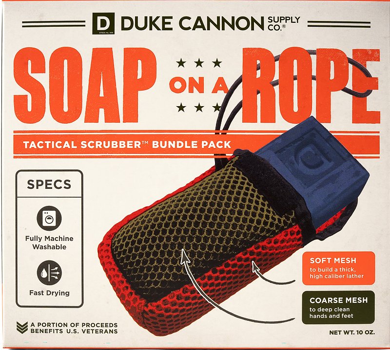 Duke Cannon MIDNITACTBUNDLE Tactical Scrubber and Soap Bundle, Pack of 6