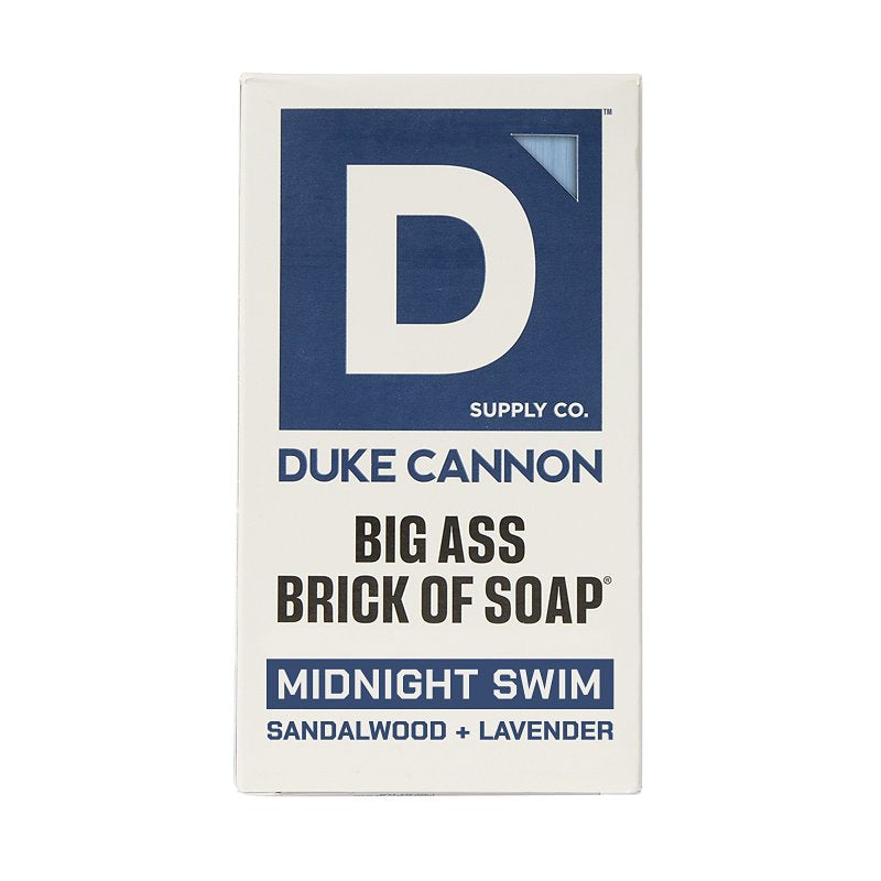 Duke Cannon Big Ass Brick of Soap Series BSBA-MNTS10 Soap, Bar, Blue, Midnight Swim, 10 oz Box