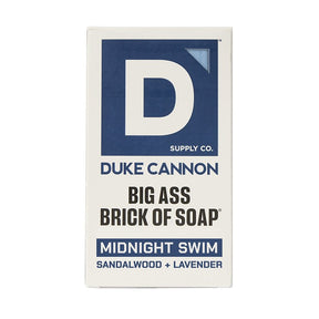 Duke Cannon Big Ass Brick of Soap Series BSBA-MNTS10 Soap, Bar, Blue, Midnight Swim, 10 oz Box