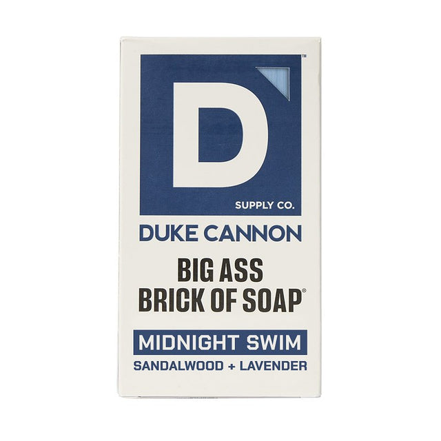 Duke Cannon Big Ass Brick of Soap Series BSBA-MNTS10 Soap, Bar, Blue, Midnight Swim, 10 oz Box