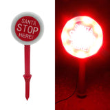 Alpine LED Red/White Santa Stop Here Sign 15 in. Yard Decor