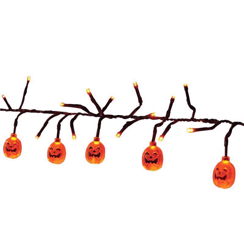 Celebrations Halloween Orange 120 ct 9 ft. LED Prelit Pumpkins Lights