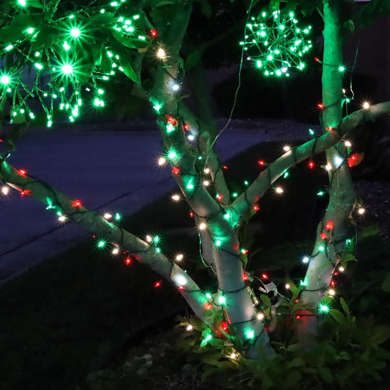 Celebrations Platinum LED T5 Red/Green/Pure White 50 ct String Christmas Lights 25 ft.