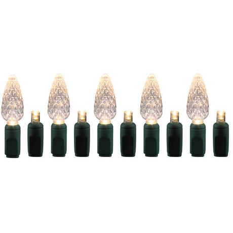 Celebrations Platinum LED C6/Mini Warm White 50 ct String Christmas Lights 25 ft.