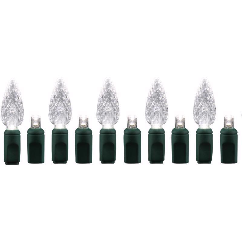 Celebrations Platinum LED C6 Pure White Duet 50 ct String Christmas Lights 25 ft.