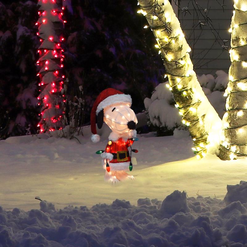Peanuts Clear Christmas Snoopy 2 ft. Yard Decor