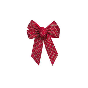 Holiday Trims Glitter Plaid Red/Green/Gold Bow Christmas Wall Decor Fabric 1 pc, Pack of 12