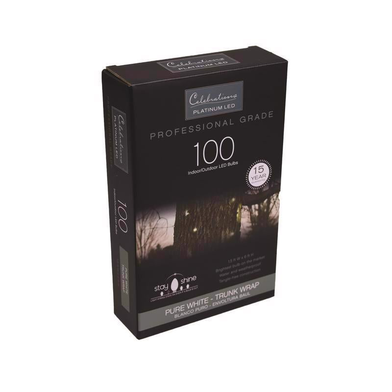 Celebrations Platinum LED Mini Pure White 100 ct Net Christmas Lights 6 ft.