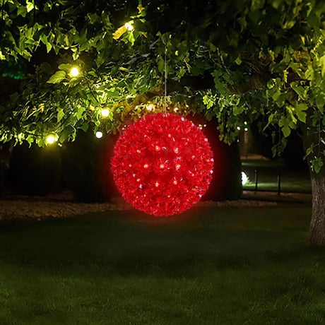 Celebrations LED Red Starlight Sphere 7.5 in. Hanging Decor