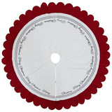 Celebrations Home Red/White Merry Christmas Tree Skirt 26.8 in., Pack of 4