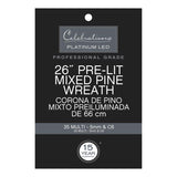 Celebrations Platinum 26 in. D LED Prelit Multicolored Mixed Pine Wreath
