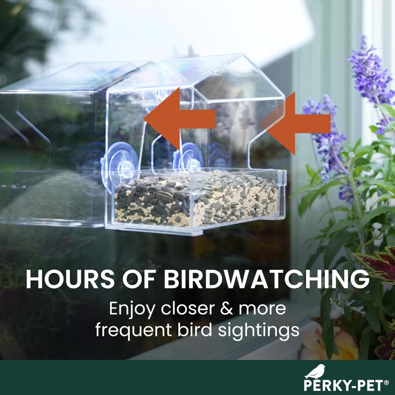 Perky-Pet Wild Bird 0.5 lb Plastic Window Bird Feeder 1 ports