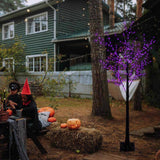 Celebrations Orange/Purple 350 ct 5 ft. LED Prelit Spooky Tree Yard Decor