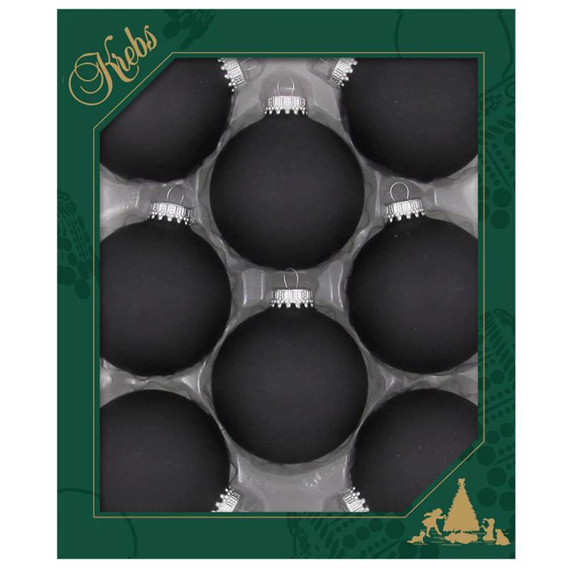 Christmas By Krebs Ebony Velvet Ball Ornaments 2-5/8 in., Pack of 12