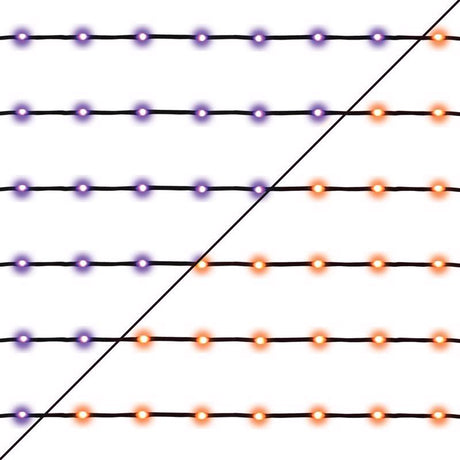 Celebrations Orange/Purple 100 ct LED Prelit Ribbon Lights
