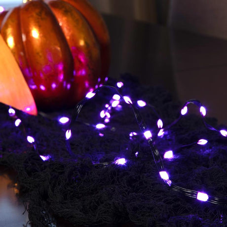 Celebrations Orange/Purple 100 ct LED Prelit Ribbon Lights
