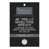 Celebrations Platinum 48 in. D LED Prelit Warm White Mixed Pine Wreath
