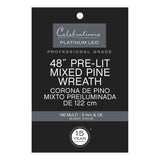 Celebrations Platinum 48 in. D LED Prelit Multicolored Mixed Pine Wreath