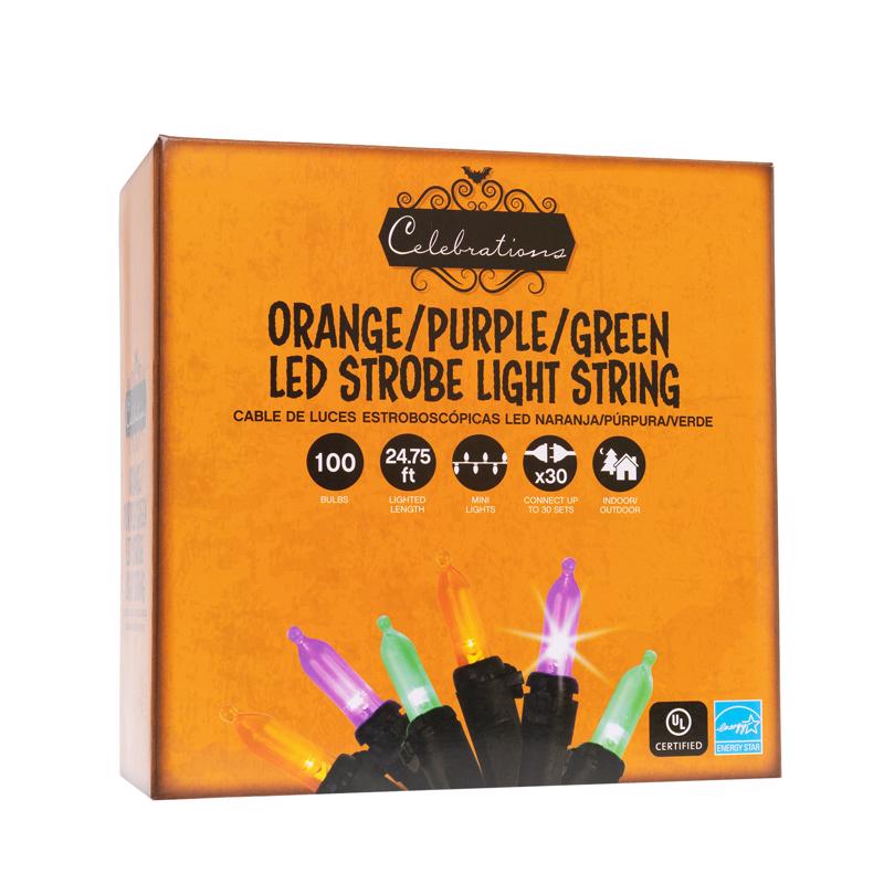 Celebrations Multicolored 100 ct LED Mini Halloween Strobe String Lights