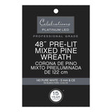 Celebrations 48 in. D LED Prelit Pure White Pine Wreath