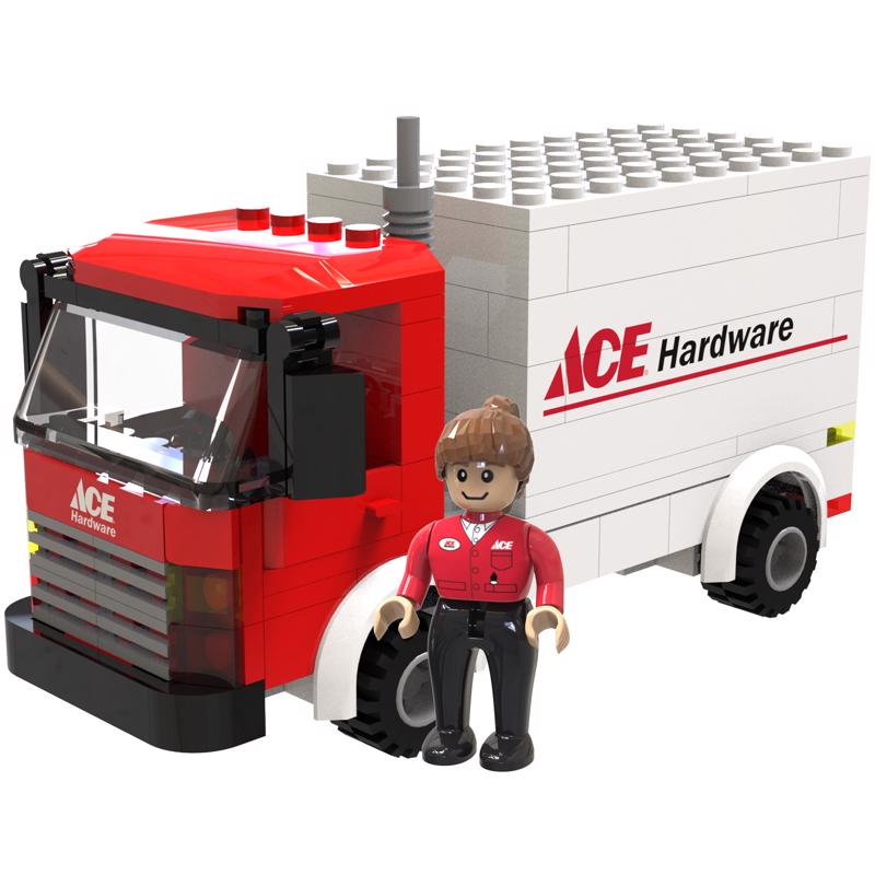 Ace Block Cargo Truck Red/White 117 pc, MACE9087205, TBT012, Mrosupreme.com