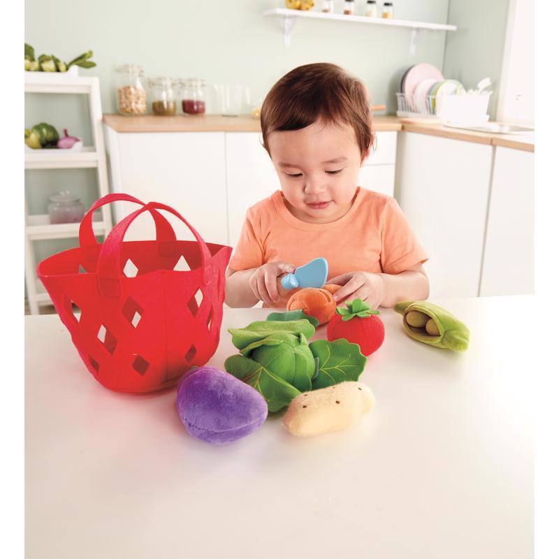 Hape Soft Toy Vegetable Basket Red 8 pc