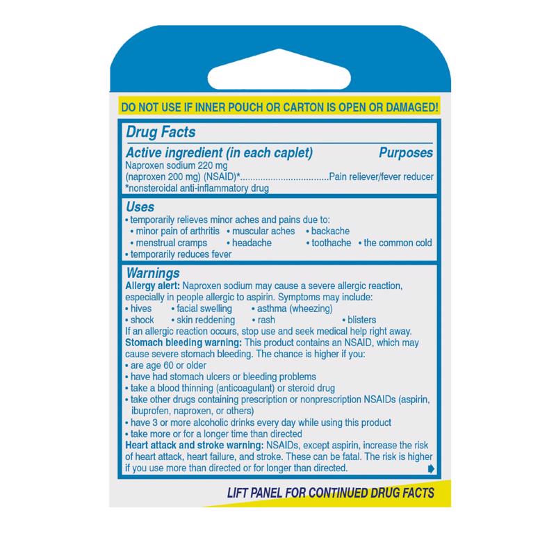 Aleve Drug Store Blue Pain Reliever/Fever Reducer 3 ct, Pack of 6