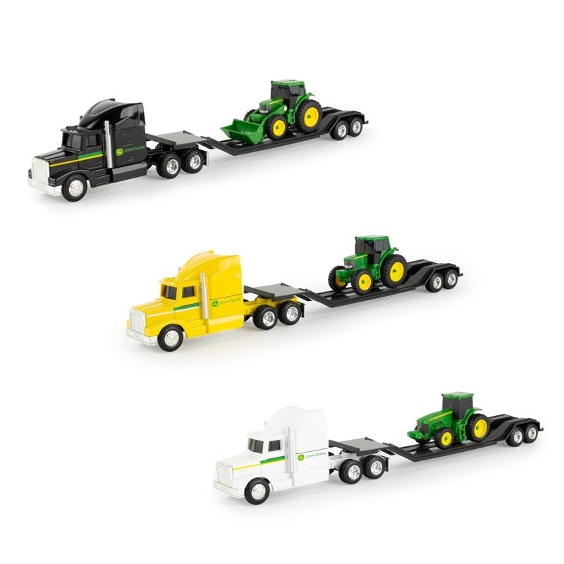 TOMY John Deere 1:64 Semi with Trailer and Tractor Toy Assorted 3 pc
