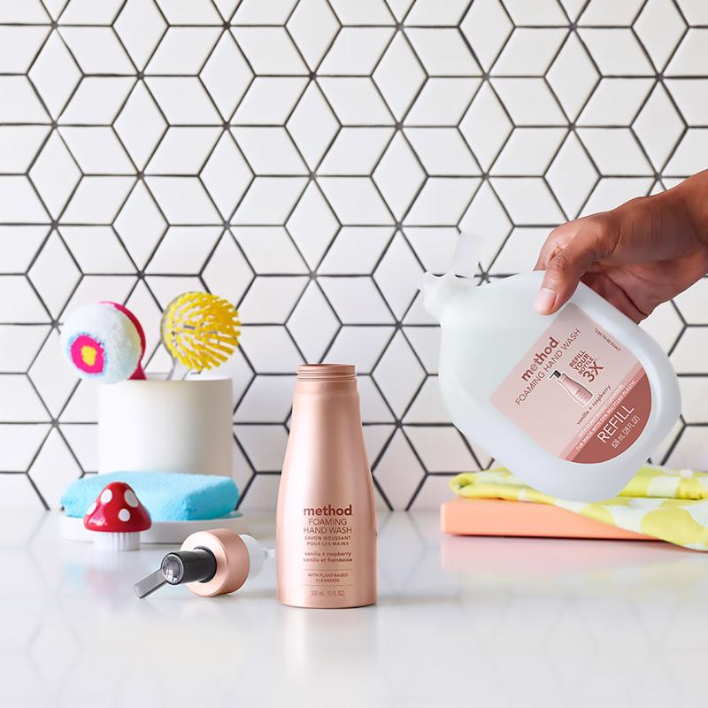 Method Vanilla & Raspberry Scent Foam Hand Soap 10 oz, Pack of 3