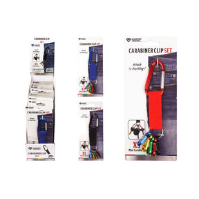Diamond Visions Aluminum/Nylon Assorted Carabiner Clip Set, Pack of 18