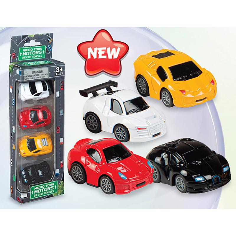 Playmaker Toys Race Cars Assorted 4 pc, Pack of 12