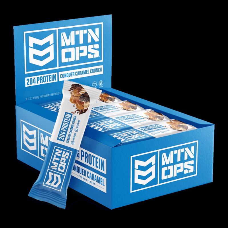 MTN OPS Performance Caramel Crunch Protein Bar 2 oz Packet, Pack of 10