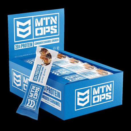 MTN OPS Performance Caramel Crunch Protein Bar 2 oz Packet, Pack of 10