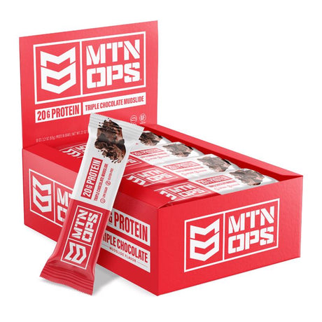 MTN OPS Performance Triple Chocolate Protein Bar 2 oz Packet, Pack of 10