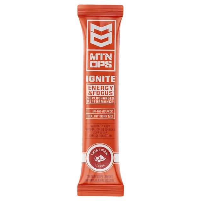 MTN OPS Ignite Tigers Blood Energy Drink Mix, Pack of 12