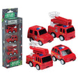 Playmaker Toys Die-Cast Car Pack Fire Trucks Red 4 pc, Pack of 12