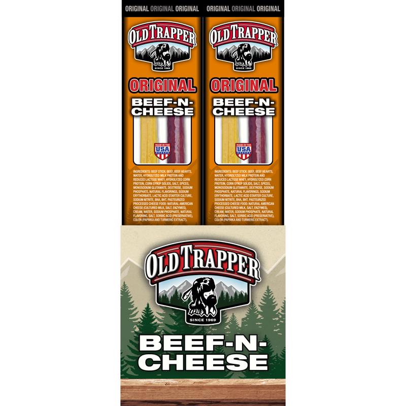 Old Trapper Original Beef Stick and Cheese 1.3 oz Boxed, Pack of 14