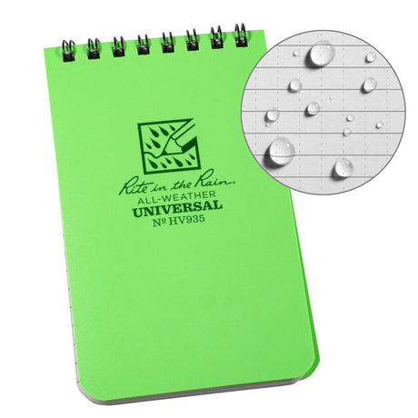 Rite in the Rain 3 in. W X 5 in. L College Ruled Top-Spiral Lime Green All-Weather Notebook, Pack of 12