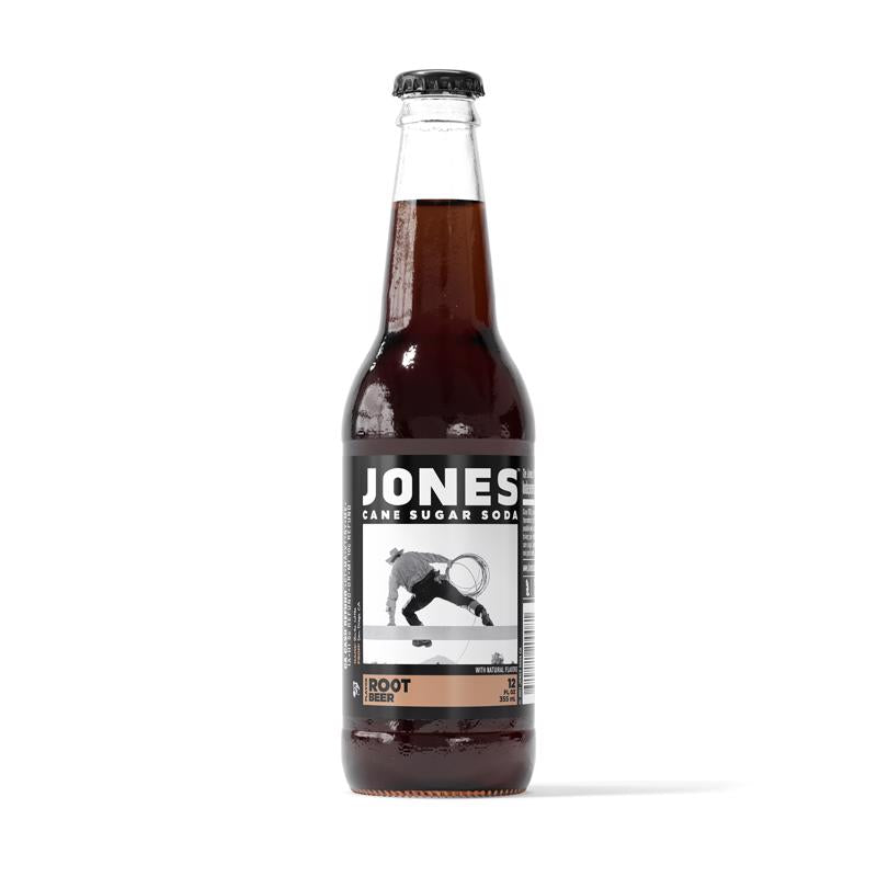 Jones Soda Root Beer Cane Sugar Soda 12 oz 1 pk, Pack of 24
