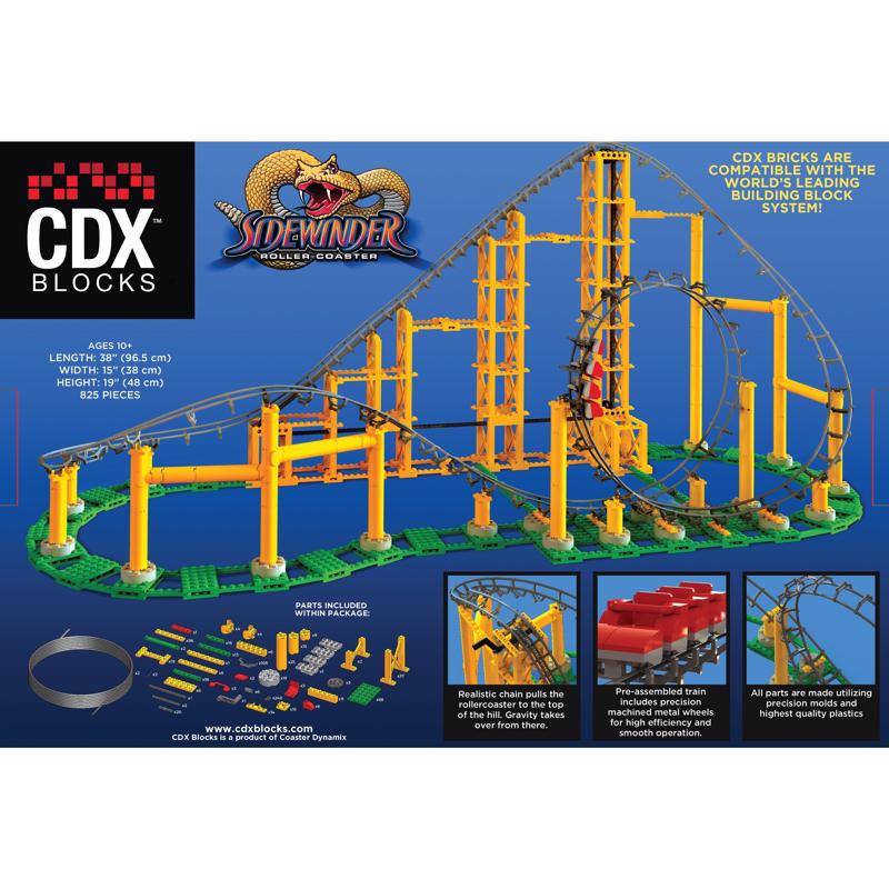 Coaster Dynamix CDX Blocks Sidewinder Roller Coaster Multicolored 825 pc